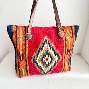 Wool Southwestern Print Colourful Tore Bag